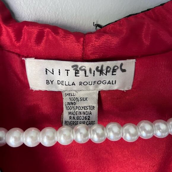 Vintage Niteline by Della Roufogali Beaded Silk Jacket Medium - Picture 3 of 7